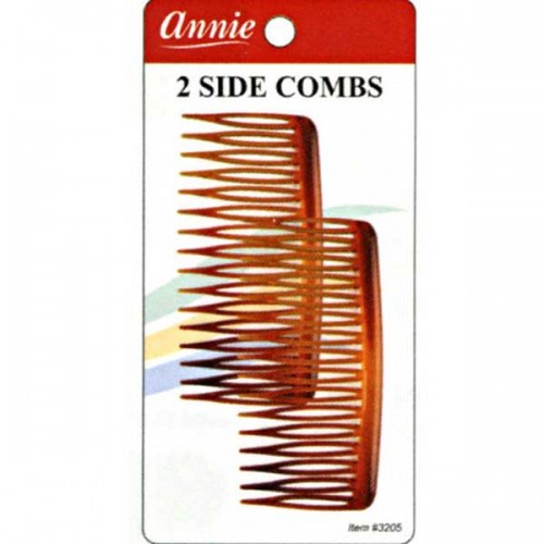 Annie Side Combs Large 2PCS Brown #3205   